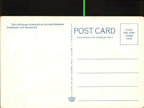 Cape Cod Mass. Old Cape Cod House Kat. 