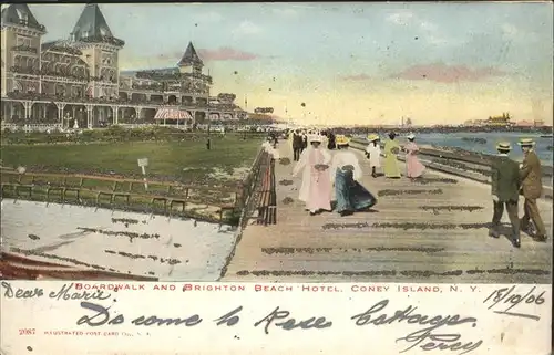 Coney Island New York Boardwalk Brighton Beach Hotel Kat. United States