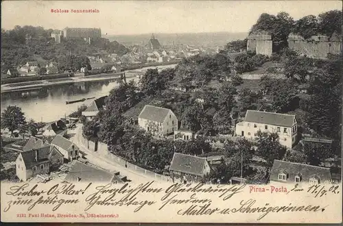 Posta Pirna Schloss Sonnenstein / Pirna /Saechsische Schweiz-Osterzgebirge LKR