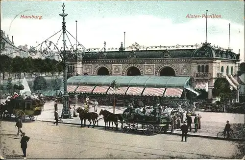 Steinwerder Hamburg Alsterpavillon Pferdekutsche / Hamburg /Hamburg Stadtkreis