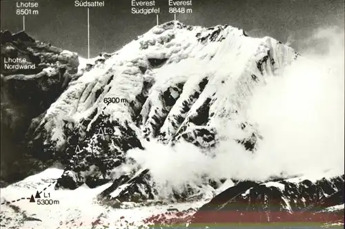 Nepal Mount Everest Ostwand Tibet Herrligkoffer Expedition Kat. Nepal