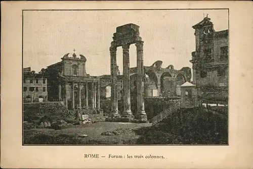 Rome Forum les trois colonnes Ruine Kat. 