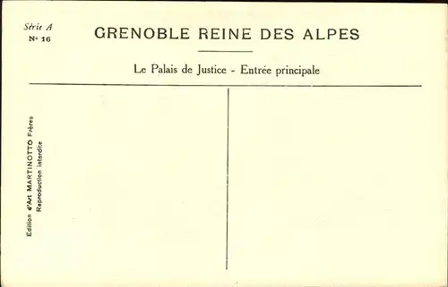 Grenoble Le Palais de Justice Entree principale / Grenoble /Arrond. de Grenoble