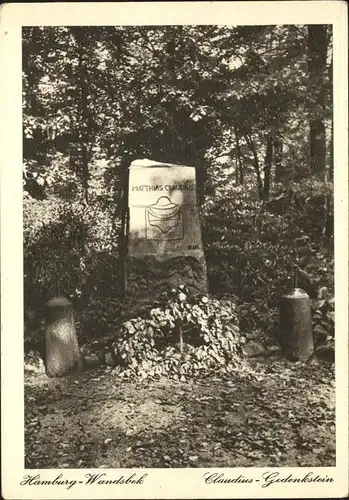 Wandsbek Claudius Gedenkstein / Hamburg /Hamburg Stadtkreis