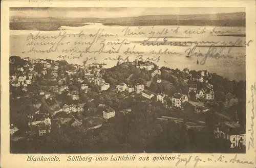 Blankenese Suellberg vom Luftschiff aus gesehen / Hamburg /Hamburg Stadtkreis