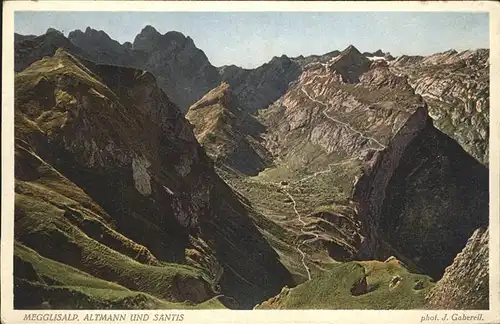 Meglisalp Panorama mit Altmann und Saentis Appenzeller Alpen / Altmann /Rg. Saentis