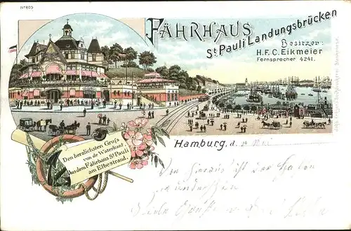 St Pauli Faehrhaus Landungsbruecken / Hamburg /Hamburg Stadtkreis