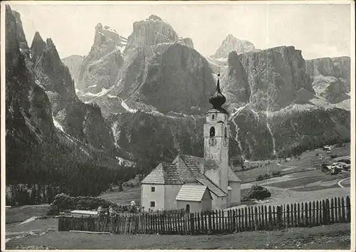 Corvara Pustertal Suedtirol Colfuschg Sellagruppe Kirche Kat. Pustertal