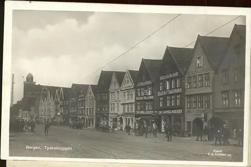 Tyskebryggen Bergen Strassenpartie Kat. Norwegen