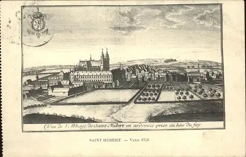Saint Hubert Wallonie Vue de l Abbaye vers 1750 Kuenstlerkarte Feldpost Kat. Ardennen