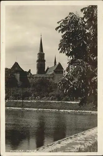 Neuenburg Elbe Nymburk Partie an der Elbe Kirche / Tschechische Republik /