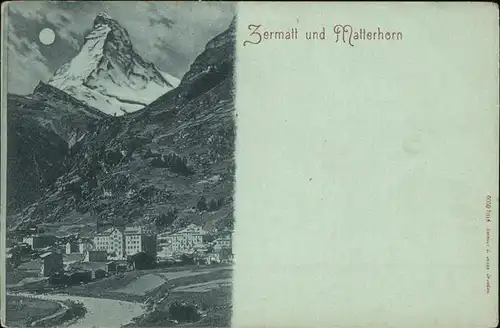 Zermatt VS Ortsansicht mit Matterhorn Kat. Zermatt