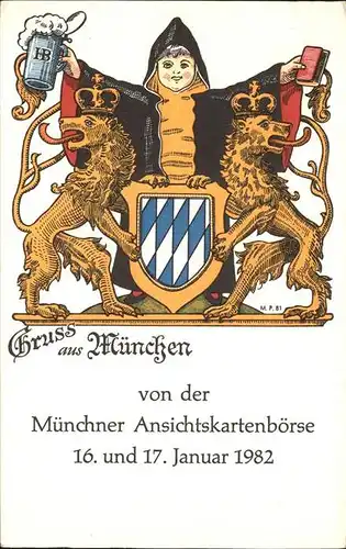 Muenchner Kindl Ansichtskartenboerse Wappen Loewen Muenchen Kat. Muenchen