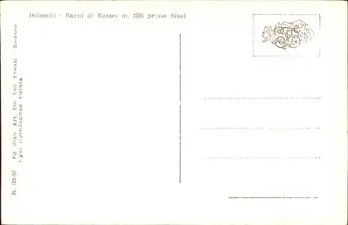 Kastelruth Suedtirol Bagni di Razzes presso Siusi Dolomiti Kat. Salten Schlern
