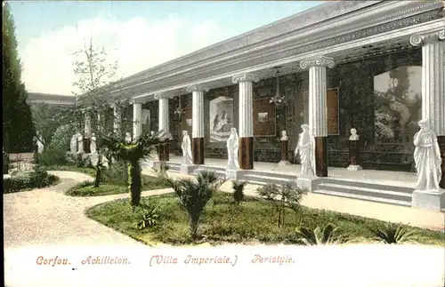 Corfou Palais Achilleion Villa Imperiale Peristyle Palast Statue