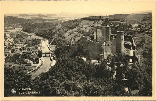 Vianden Vue generale Vallee de l Our Ruines du Chateau Burgruine