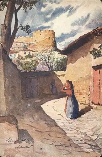 Salonique Salonica Forteresse Yedi Kule Kuenstlerkarte