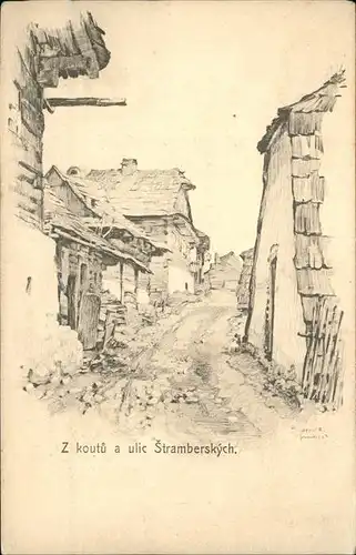 Stramberk Z koutu a ulic Stramberskych Kuenstlerkarte Kat. Tschechische Republik
