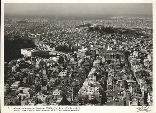 Athens Athen Panorama Akropolis Blick von Lycabettus