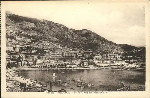 Monaco Le Port vue sur Monte Carlo Kat. Monaco
