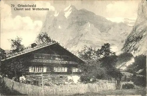 Grindelwald Chalet und Wetterhorn Kat. Grindelwald