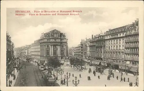 Bruxelles Bruessel Place de Brouckere et Monument Anspach Kat. 