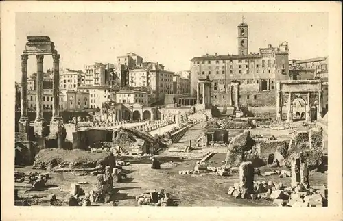 Rom Roma Foro Romano con il Tempio di Castore e Pollace e la Basilica Giulia /  /Rom