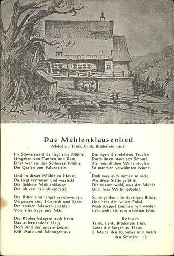 Kappel Niedereschach Das Muehlenklausenlied / Niedereschach /Schwarzwald-Baar-Kreis LKR