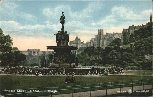 Edingburgh Grossbritannien Princes Street Gardens Brunnen Kat. 