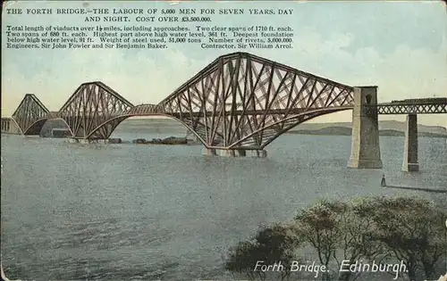 Edingburgh Grossbritannien Forth Bridge Kat. 