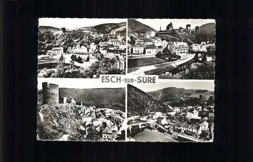 Esch Sur Sure Panorama Ruine Kat. Frankreich