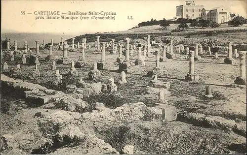 Carthage Karthago Basilique Saint Cyprien pres Sainte Monique Ruine / Tunis /