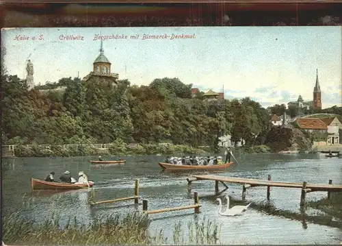 Kroellwitz Halle Saale Bergschaenke Bismarck-Denkmal / Halle /Halle Saale Stadtkreis