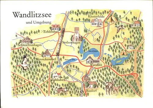 Wandlitz Landkarte Umgebung Klosterfelde Basdorf / Wandlitz /Barnim LKR