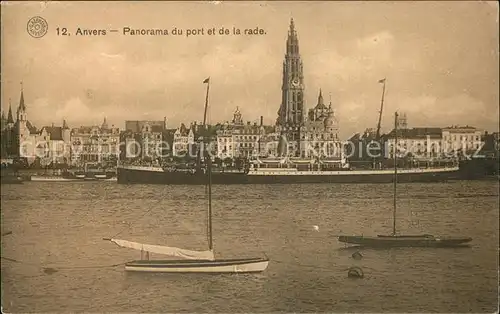 Antwerpen Anvers Panorama du port et de la rade Kat. 