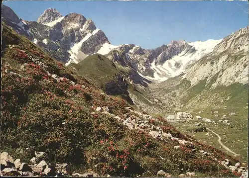 Meglisalp mit Altmann Rosteinpass und Lisengrat Appenzeller Alpen / Altmann /Rg. Saentis