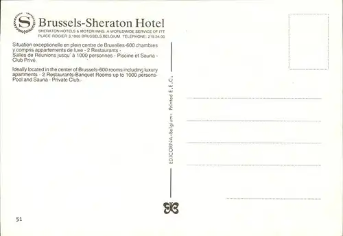 Bruxelles Bruessel Brussels Sheraton Hotel bei Nacht /  /