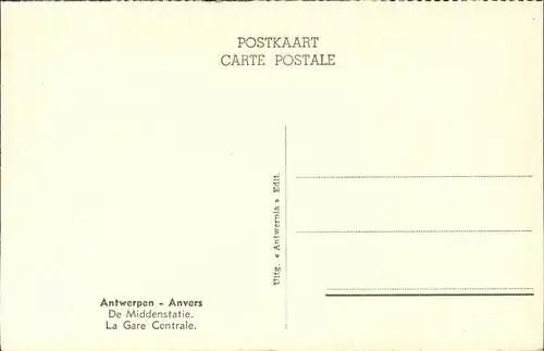 Antwerpen Anvers De Middenstatie Kat. 