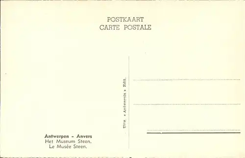 Antwerpen Anvers Het Museum Steen Kat. 