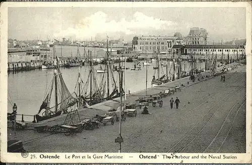 Ostende Flandre Le Port et la Gare Maritime Kat. 