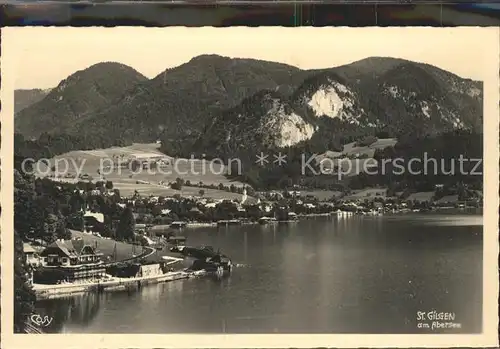 St Gilgen Salzkammergut mit Lueg und Blick auf die Drei Brueder Kat. St Gilgen Wolfgangsee