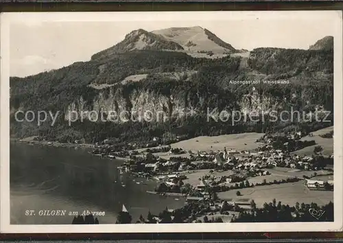 St Gilgen Salzkammergut Panorama am Abersee Alpengasthof Weisswand Kat. St Gilgen Wolfgangsee