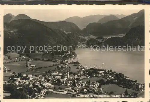 St Gilgen Salzkammergut Panorama mit Brunnwinkel Kat. St Gilgen Wolfgangsee