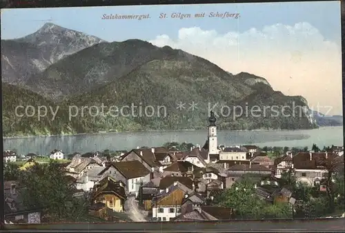 St Gilgen Salzkammergut mit Schafberg Kat. St Gilgen Wolfgangsee