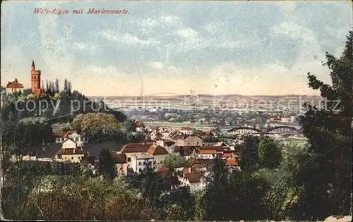 Aigen Wels Gesamtansicht Turm Bruecke Kat. Wels Oberoesterreich