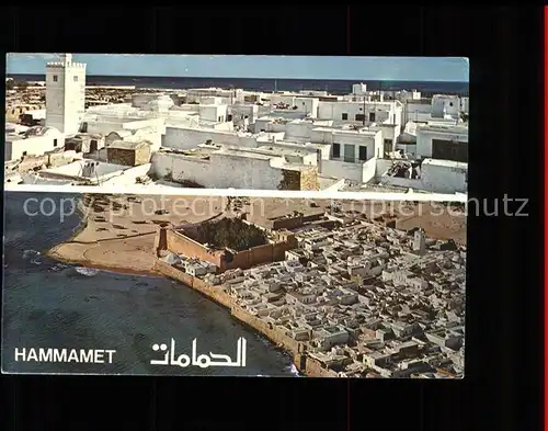 Hammamet Blick ueber die Stadt Fliegeraufnahme Kat. Tunesien