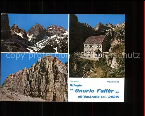 Rifugio Onorio Falier all Ombretta Marmolada Dolomiti Schuetzhuette Dolomiten