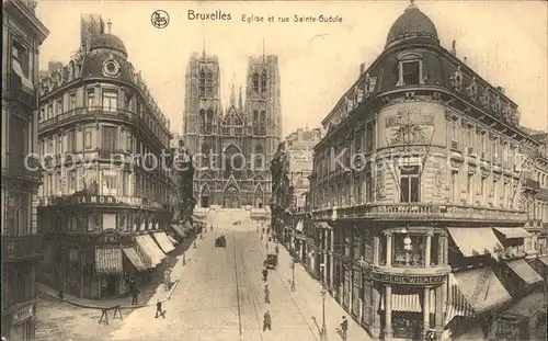 Bruxelles Bruessel Eglise et Rue Sainte Gudule Kat. 