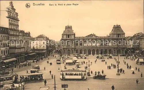 Bruxelles Bruessel Gare du Nord et Place Rogier tram Kat. 