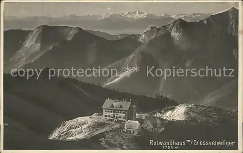 Rotwandhaus Schutzhaus Bayerische Voralpen Alpenpanorama mit Grossvenediger Hohe Tauern Kat. Schliersee